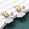 304 Stainless Steel Two Tone Stud Earrings for Women EJEW-A136-01C-GP-1