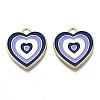 Rack Plating Light Gold Alloy Enamel Pendants LS-ENAM-Q444-014G-RS-1