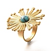 Synthetic Turquoise Finger Rings LS-RJEW-G339-03G-01-2