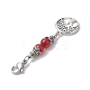 Alloy Tree of Life & Round Natural Gemstone Pendant Decoration HJEW-JM02021-S-5