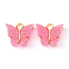 Alloy Enamel Pendants with Glitter Powder and Zinc Alloy Hanging Plating X-ENAM-R056-01J-1