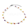 Beaded Necklaces & 304 Stainless Steel Satellite Chain Necklace Sets NJEW-JN03459-11