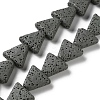 Triangle Dyed Natural Lava Rock Beads Strands G-O126-04A-04-1