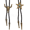 2Pcs 2 Styles Adjustable Vintage PU Leather Bolo Tie NJEW-GF0001-11-1