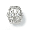 Rack Plating Brass Micro Pave Clear Cubic Zirconia Beads KK-A220-13P-1
