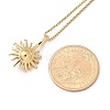 304 Stainless Steel Sunflower Pendant Box Chain Necklaces for Women NJEW-R011-01G-5