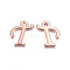 Rose Gold Plated Alloy Letter Pendants X-PALLOY-J718-01RG-T-1