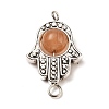 Tibetan Style Alloy Frames with Cat Eye Beads Links PALLOY-JF00479-2