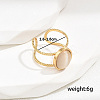 Stylish 201 Stainless Steel Cat Eye Oval Open Cuff Ring for Women Vacation Gift TD2931-4-1