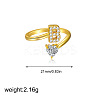 Brass Micro Pave Clear Cubic Zirconia Cuff Open Rings FS-WGF859A-02-1