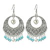 Dyed Natural Howlite Beaded Chandelier Earrings EJEW-JE05370-01-1
