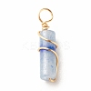 Natural Blue Aventurine Pendants PALLOY-JF01453-01-2