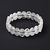 Natural Quartz Crystal Oval Beaded Stretch Bracelet G-E010-01P-1