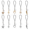 Alloy with Crystal Rhinestone Pendant Mobile Straps HJEW-OC00035-1