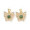 Brass Micro Pave Cubic Zirconia Pendants ZIRC-I063-44G-3