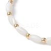 Natural Shell Twist Oval Beaded Stretch Bracelets for Women BJEW-JB10059-3