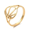 Ion Plating(IP) 304 Stainless Steel Hollow Basketball Adjustable Ring for Women RJEW-M149-28G-3