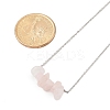 Natural Rose Quartz Chip Pendant Necklaces NJEW-JN05097-01-2