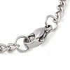 Non-Tarnish 304 Stainlessa Steel Curb Chain Pendant Necklaces NJEW-H034-02P-3