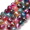 Electroplated Natural Agate Beads Strands G-B191-A07-8mm-11-2