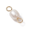 Natural Freshwater Pearl Potato Connector Charms PALLOY-JF03201-01-4