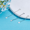 3Pcs 3 Styles Sterling Silver Curb Chain Extender FIND-ME0002-35-3