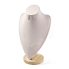 Bust Shaped Microfiber & Wood Jewelry Necklace & Earrings Display Stands NDIS-H042-01C-03-1