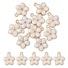 10Pcs Light Gold Plated Alloy Enamel Pendants ENAM-YW0002-15B-1