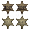 4Pcs 2 Colors Tibetan Style Alloy Brooches JEWB-FG0001-24-1