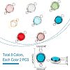 16Pcs 8 Colors 304 Stainless Steel Links/Connectors STAS-UN0032-76-3
