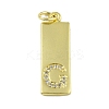 Brass Micro Pave Clear Cubic Zirconia Pendants KK-P266-06G-G-1