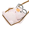 Cute Gesso Swinging Pig Pendant Decorations HJEW-A008-01C-2
