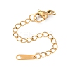 304 Stainless Steel Chain Extender with Teardrop Charms STAS-G383-08G-2