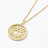 Brass Micro Pave Clear Cubic Zirconia Pendant Necklaces NJEW-J059-01T-3