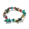 3Pcs Bohemia Style Natural Turquoise & Glass Beaded Stretch Bracelets for Women BJEW-S178-03-3