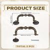 2Pcs Embossed Alloy Drawer Bail Pulls CABI-LP0001-07-2