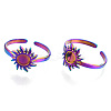 304 Stainless Steel Sun Cuff Rings RJEW-N038-116M-2