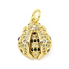 Ladybug Rack Plating Brass Micro Pave Cubic Zirconia Pendants KK-Z053-03G-1