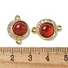 Brass Micro Pave Clear Cubic Zirconia Connector Charms KK-R210-30G-02-3