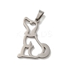 Non-Tarnish 304 Stainless Steel Pendants LS-STAS-O005-15P-1