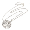 Alloy Hollow Tree of Life Pendant Necklaces for Women Men NJEW-C089-02P-2