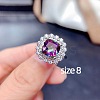 Square Alloy Rhinestone Pendant Necklace & Stud Earring & Finger Ring Sets WG30FCB-02-3