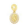 Brass Clear Cubic Zirconia European Dangle Pendants KK-D325-28G-02-1