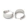 Non-Tarnish 304 Stainless Steel Multi Lines Hoop Earrings for Women EJEW-K243-04P-2