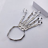 Punk Style Alloy Skeleton Hand Ring Bracelets with Finger Nails Tip Claw FS-WG41BB9-02-3