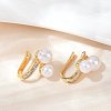 Round Brass Micro Pave Clear Cubic Zirconia Cuff Earrings EJEW-Z111-04G-03-1