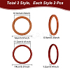 WADORN 4Pcs 2 Style Round Ring Wood Bag Handles FIND-WR0008-06-2