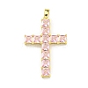 Brass Micro Pave Cubic Zirconia Pendants KK-L073-002G-01-1