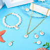 5Pcs 5 Styles Natural Cultured Freshwater Pearl Nuggets with Letter Pendants KK-TA0002-37-8
