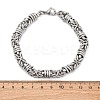 304 Stainless Steel Byzantine Chain Bracelets for Women Men BJEW-R018-14P-5
